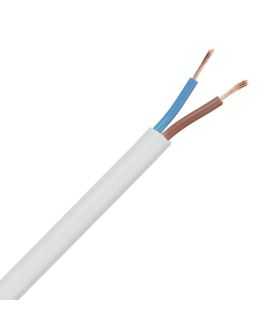Cablu electric bifilar dublu-izolat cupru 2x0.75mm plat alb MYYUP H03VVH2-F 2x0.75