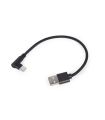 Cablu USB2.0 A mufa - USB type C mufa in unghi 0.2m negru Gembird CC-USB2-AMCML-0.2M