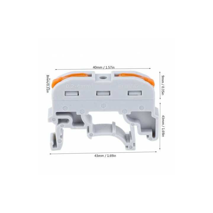 Conector 2+2 cu sina portocaliu pentru cablu maxim 4 mm
