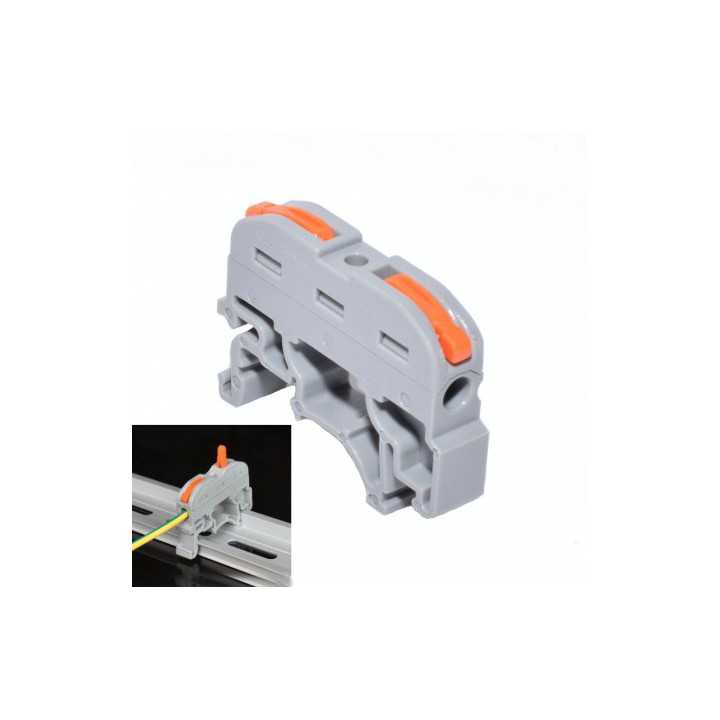 Conector 2+2 cu sina portocaliu pentru cablu maxim 4 mm