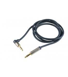 Cablu audio HiFi stereo Jack 3.5 mm - 3.5 mm 90 grade 1m dublu ecranat HOME