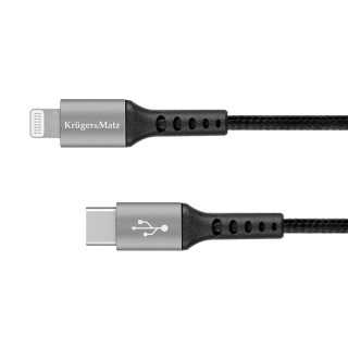 Cablu USB type C - Lightning certificat MFI 1m 3A bumbac OFC Kruger&Matz
