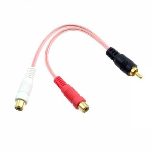 Cablu adaptor Y RCA la 2x RCA mama 0.2m Cabletech