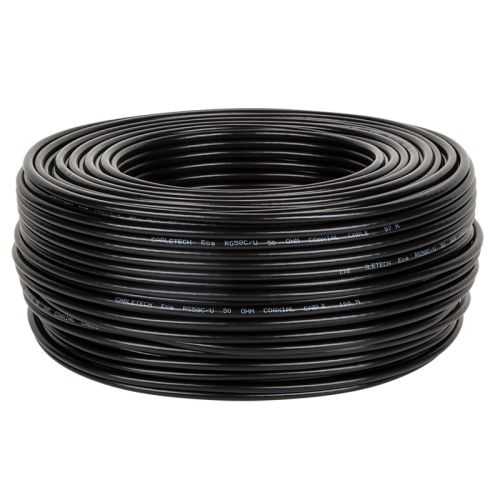Cablu coaxial RG58 50 ohmi 5mm PVC negru Cabletech