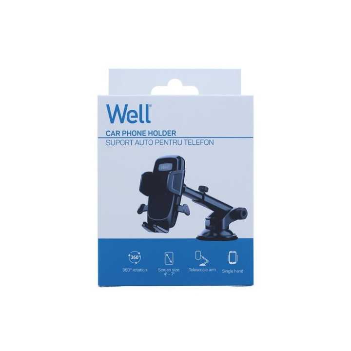 Suport auto pentru telefon cu ventuza WELL SCA07