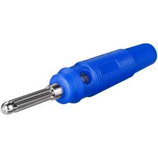 Conector banana tata albastru 4mm cauciuc Goobay