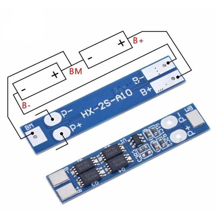 Modul protectie incarcare 2x 18650 li-ion 8A BMS 2S
