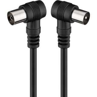 Cablu conexiune antena 2.5m negru conector cotit Goobay