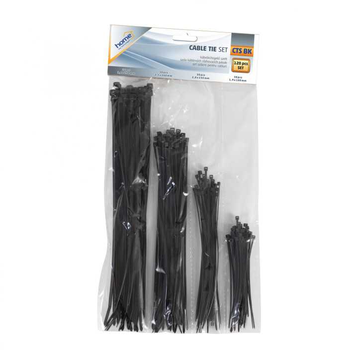 Set coliere cablu bride negre 120buc