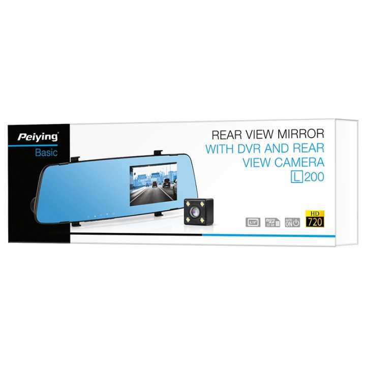 DVR AUTO SI CAMERA FATA+SPATE OGLINDA L200 PEIYING BASIC