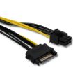 Cablu SATA PCIe 6pin mama - SATA 15pin tata 0.15m SATA III QOLTEC 53989