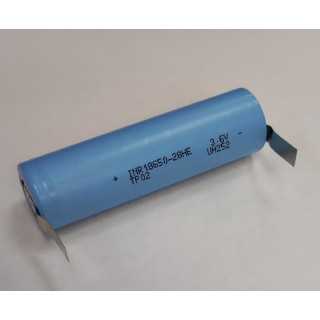 Acumulator Tenpower 18650 3.6V 2800mAh 10A cu lamele terminale in U INR18650-28HE+U