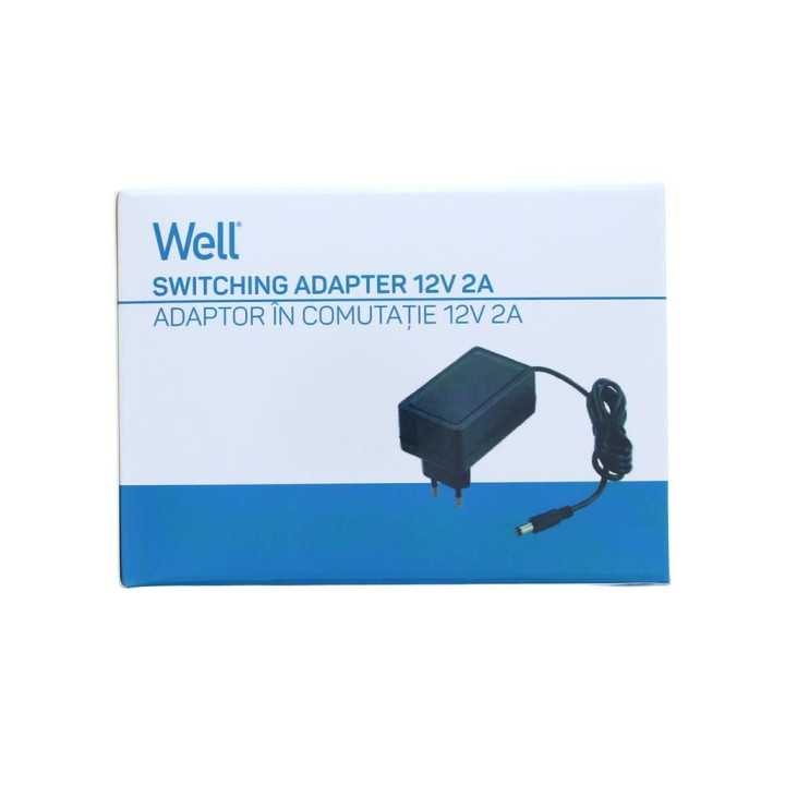 Alimentator AC/DC 12V 2A conector 5.5x2.1x10mm Well