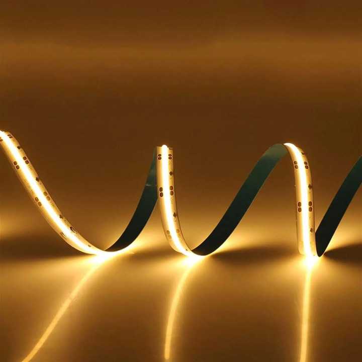 Banda LED COB alb cald 24V 11W/m 312LED-uri/metru 10m/pachet PHENOM