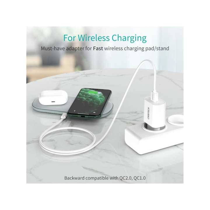 Incarcator retea Choetech 1x USB A QC 3.0 18W alb Q5003-EU-WH