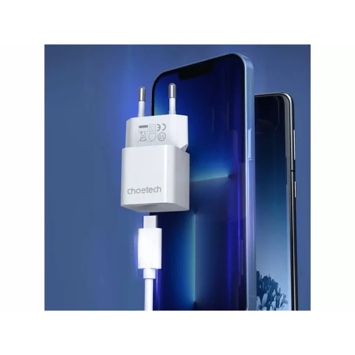 Incarcator retea Choetech 1x USB TYPE C PD 20W alb PD5010-EU-WH