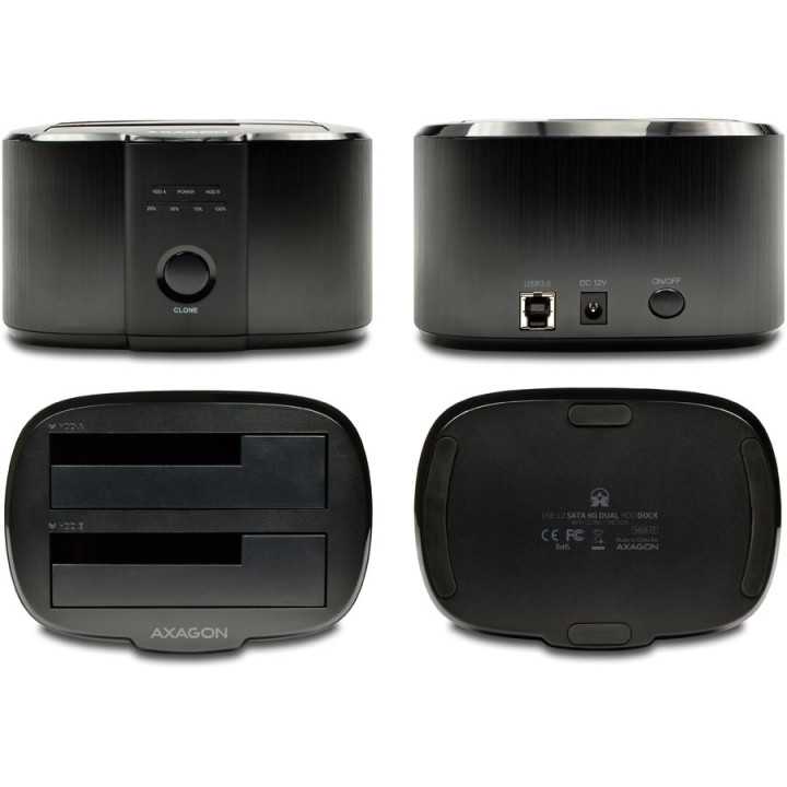 Rack docking Station USB3.0 - 2x SATA 6G cu functie CLONE DUAL HDD AXAGON ADSA-ST