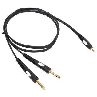 Cablu JACK 3.5 mm STEREO tata - 2x JACK 6.35 mm MONO 3m negru BST PRO