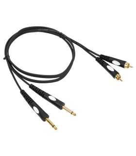 Cablu 2x RCA tata - 2x JACK 6.35 mm MONO 3m negru BST PRO