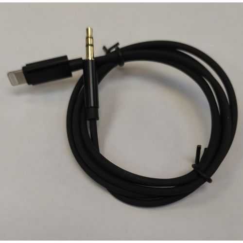 Cablu audio JACK 3.5 mm Stereo tata - Lightning iPhone 1m negru JH-023