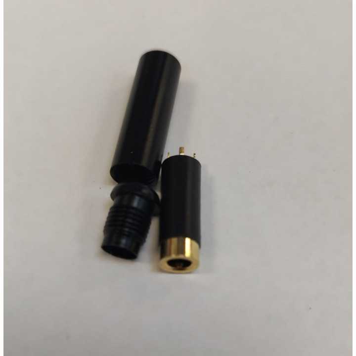 Mufa mama JACK 3.5 mm 4Pini 4 Contacte metal negru cu aurit carcasa slim