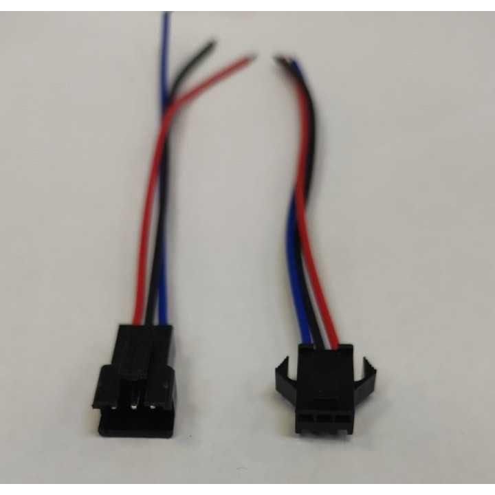 Cablu cu mufa 3 Pini Tata/Mama mic negru JST SM 2B