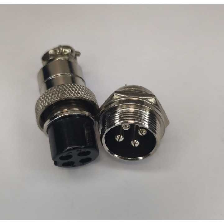 Conector MICROFON MARE 4 Pini set Mama+Tata 20 mm