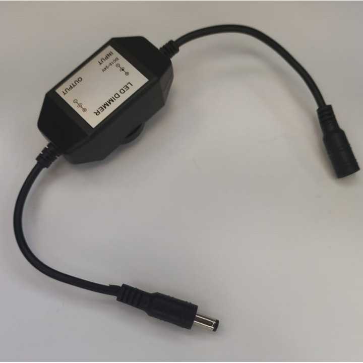 Variator tensiune 12-24V 2A LED DIMMER montaj pe fir cu mufa alimentare Mama / Tata 5.5x2.1 mm