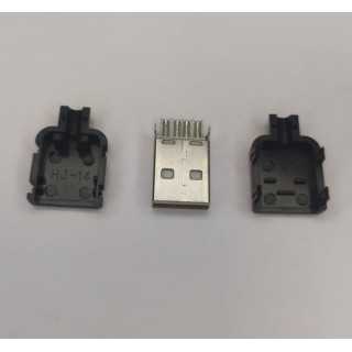 Mufa tata USB TIP A 2.0 pe cablu carcasa slim plastic