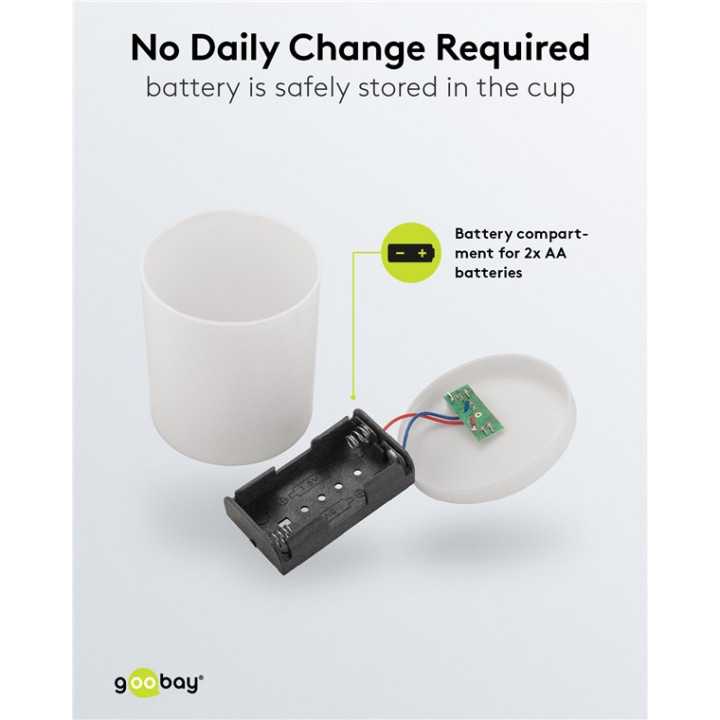 Lumanare funerara LED alb cu efect palpaitor realist alb cald 2700K Goobay 64604