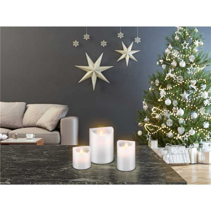 Lumanare LED Real Wax alb 10x15cm Goobay 66521