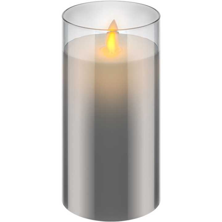 Lumanare LED Real Wax din sticla 7.5x15cm 3x AAA Goobay 60372