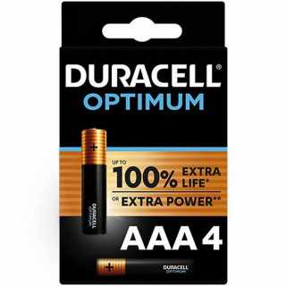 Set baterii alcaline AAA R03 DURACELL OPTIMUM 4buc MX2400 012-155