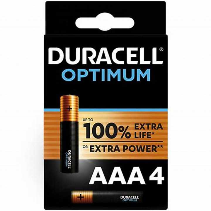 Set baterii alcaline AAA R03 DURACELL OPTIMUM 4buc MX2400 012-155