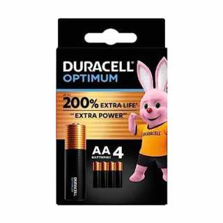 Set baterii alcaline AA R6 DURACELL OPTIMUM 4buc MX1500