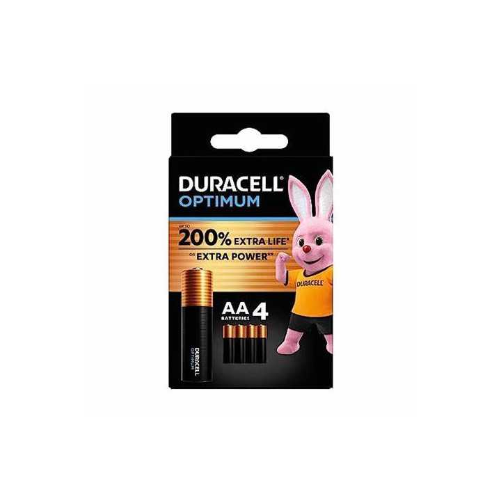 Set baterii alcaline AA R6 DURACELL OPTIMUM 4buc MX1500