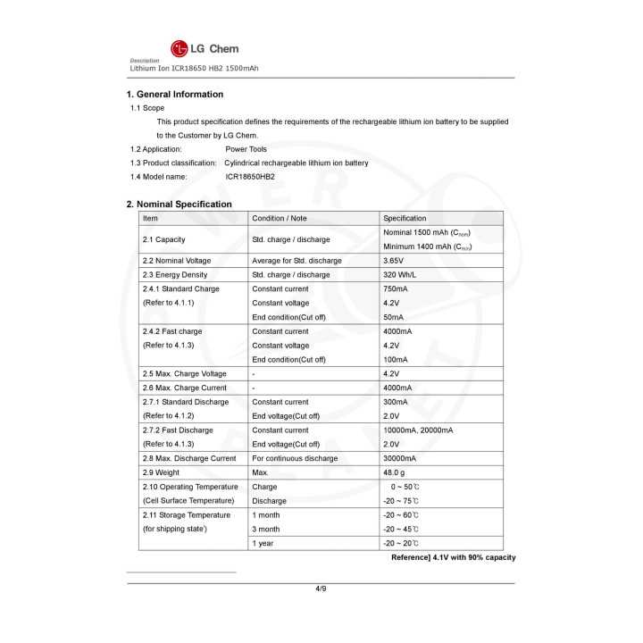 Acumularor LI-ION LG 1500mAh 3.6V 30A pentru tigara electronica LGDAHB21865