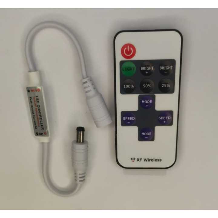 Controler banda LED 12V pe fir 2.1x5.5 mm 11 taste + telecomanda Wireless