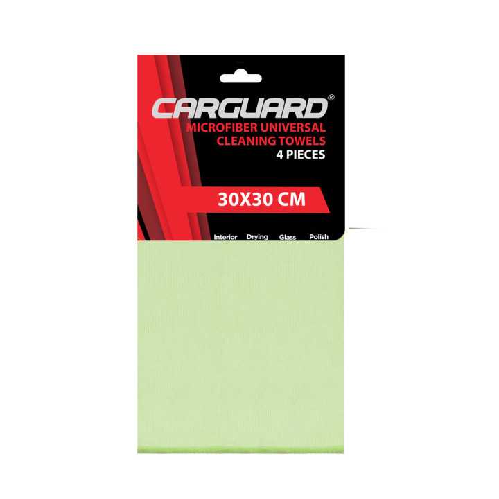 Set 4 lavete microfibra de inalta calitate 30x30cm pentru interior uscare sticla lustruire Carguard