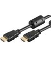 Cablu HDMI V2.0 - HDMI cu Ethernet ARC 4K/60Hz 10.2Gbit/s ferita aurit Goobay 61304