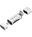 Cititor de carduri SD MicroSD cu conectare USB type C USB Micro USB Sandberg 136-28 argintiu