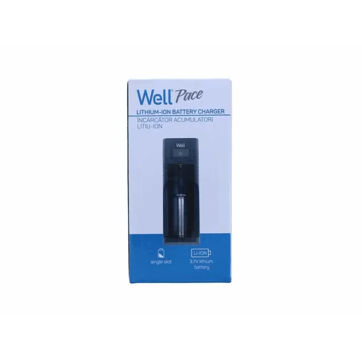 Incarcator acumulatori litiu-ion 1 canal Well Pace USB 10400 14500 16340 17670 18350 18500 18650 26650