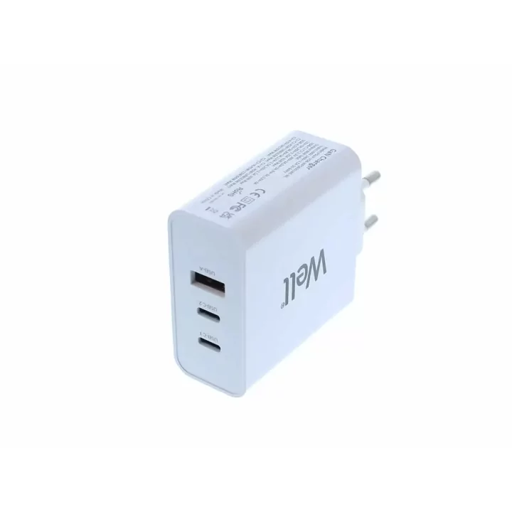 Incarcator retea Well 1x USB-A QC3.0 2x USB type C PD 65W PPS