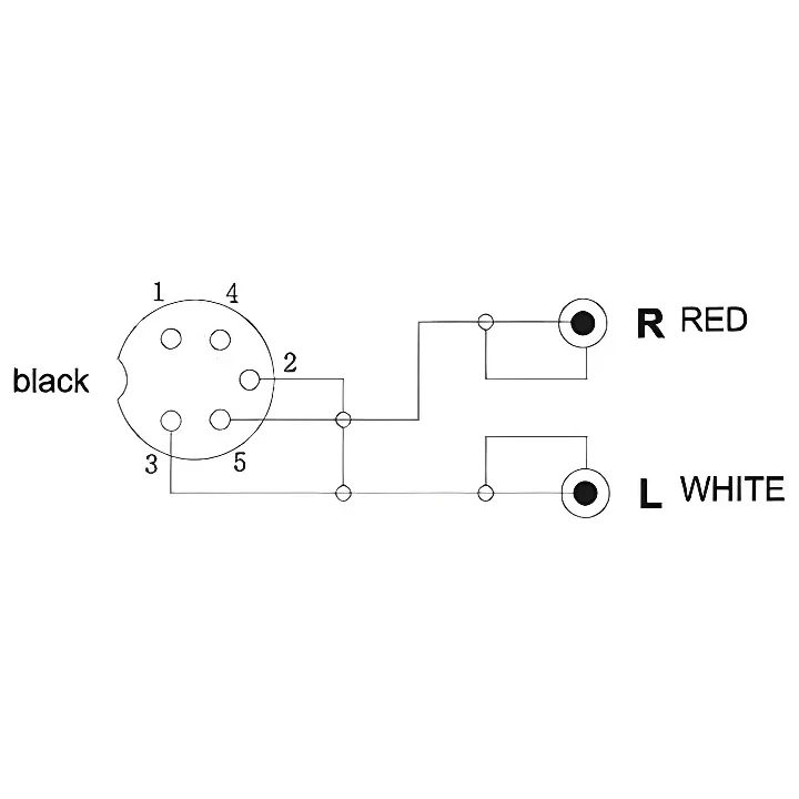 Cablu adaptor 2x RCA la 5 pini DIN mama 20cm Goobay