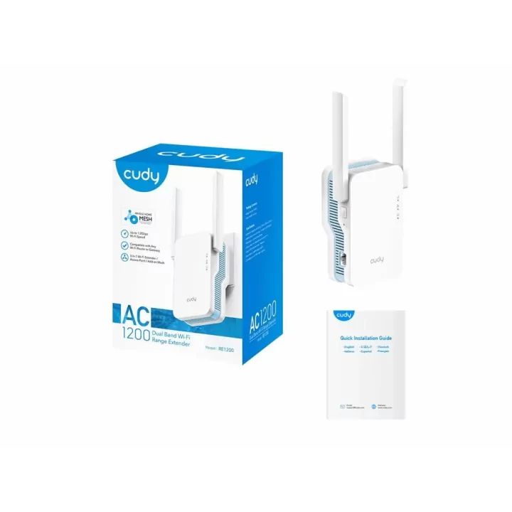 Range Extender AC1200 Dual Band 2 antene externe 1x RJ45 RE1200 Cudy
