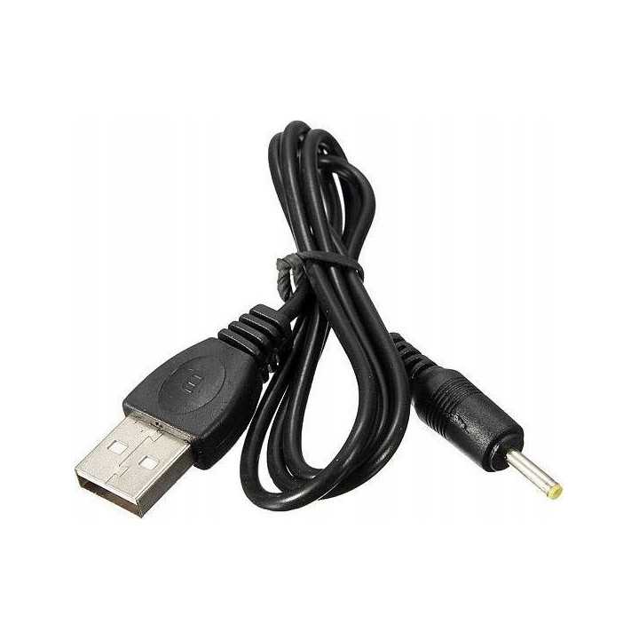 Cablu USB A mufa - DC 2.5/0.7 mufa drept negru 0.8m 5-50°C AKYGA AK-DC-02