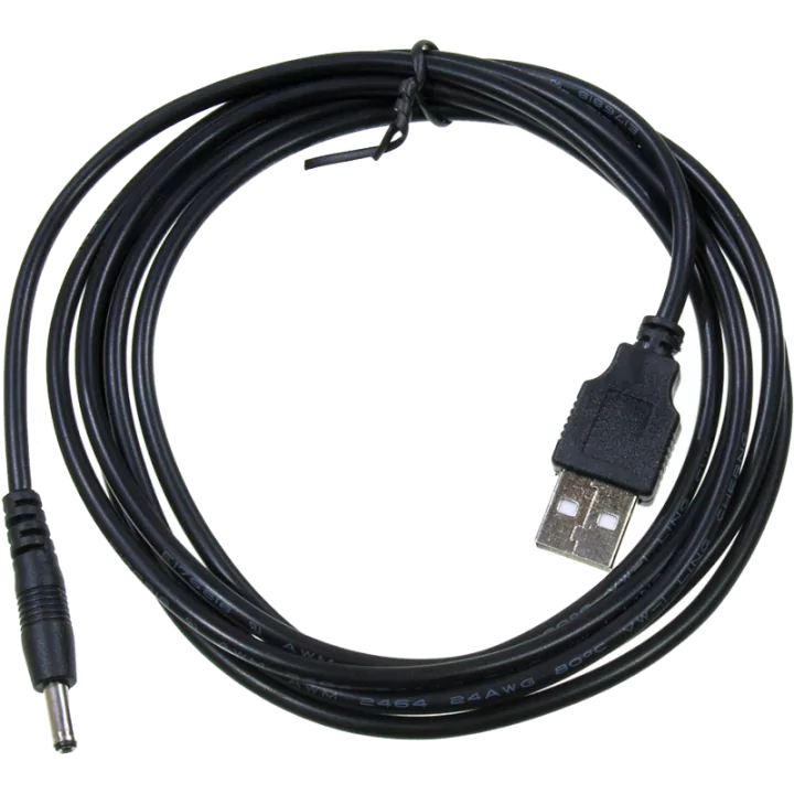 Cablu USB A mufa - DC 3.5/1.35 mufa negru 1.8m 24AWG GEMBIRD CC-USB-AMP35-6