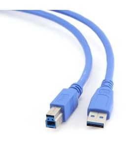 Cablu USB 3.0 USB A mufa tata - USB B mufa tata aurit 0.5m albastru PVC GEMBIRD CCP-USB3-AMBM-0.5M