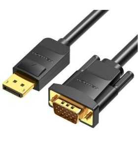 Cablu DisplayPort mufa tata - VGA D-Sub 15pin HD mufa tata 1080P 60Hz 1.5m negru 30AWG VENTION HBLBG