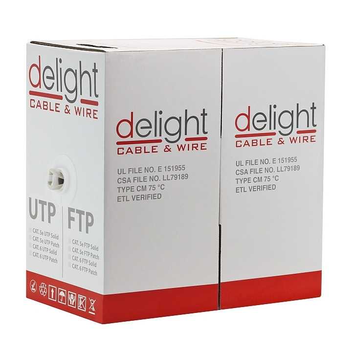 Cablu UTP Cat 5e CCA fire interioare 1 x 24 AWG x 2 x 4 solide exterior 55mm pret 1m DELIGHT 20016